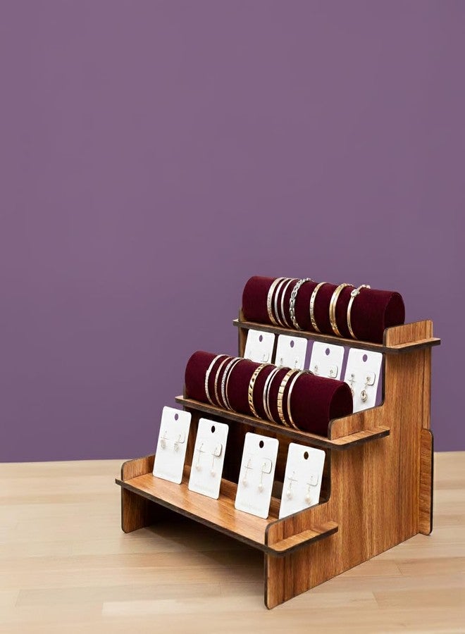 RAPAL Engineered Wood 3 Tier Countertop Display Riser 4MM Thick MDF Stand 3 Steps Spice Rack for Kitchen Counter - Image 4